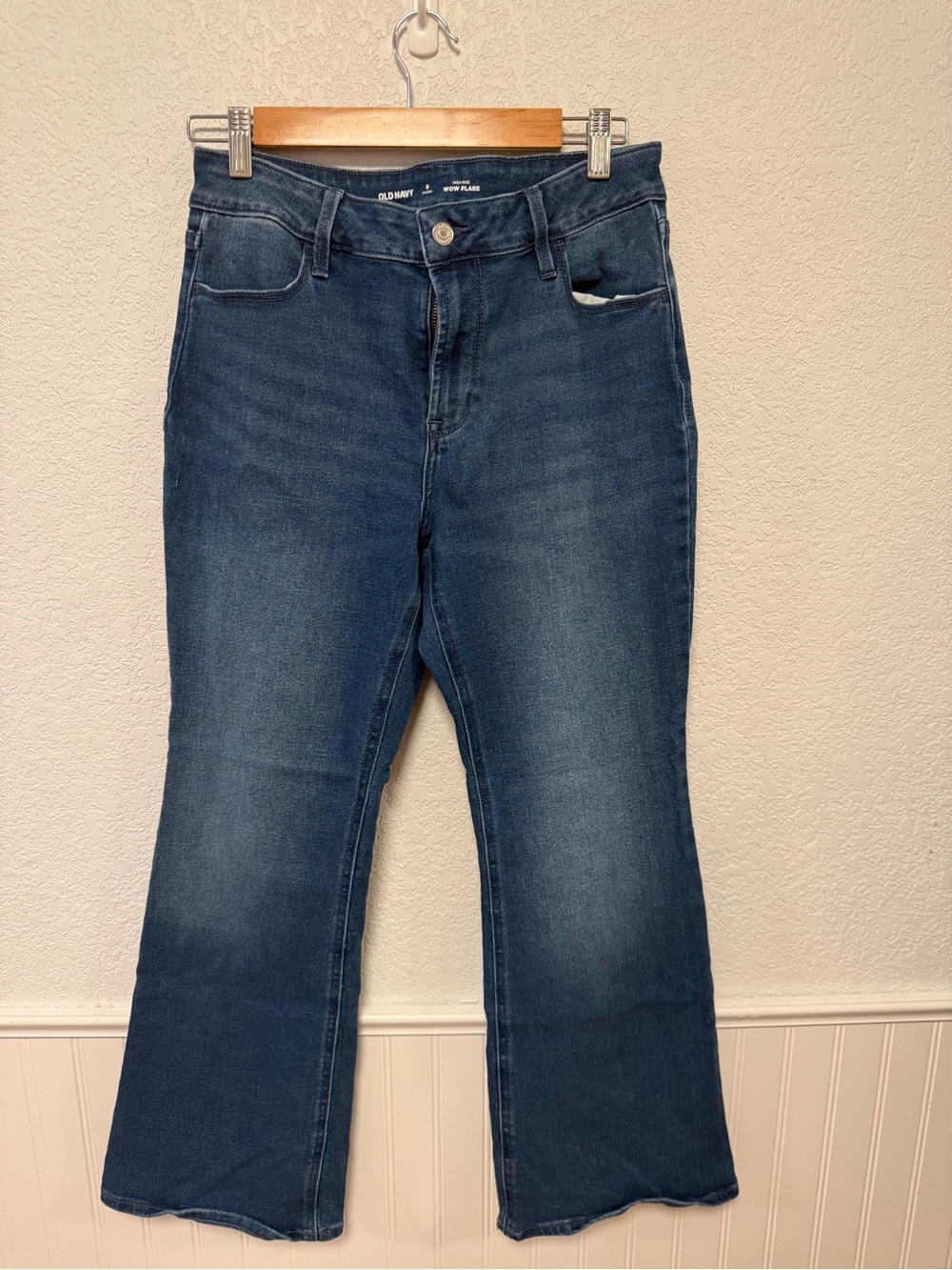 Old Navy High-Rise Wow Flare Jeans - Blue Denim